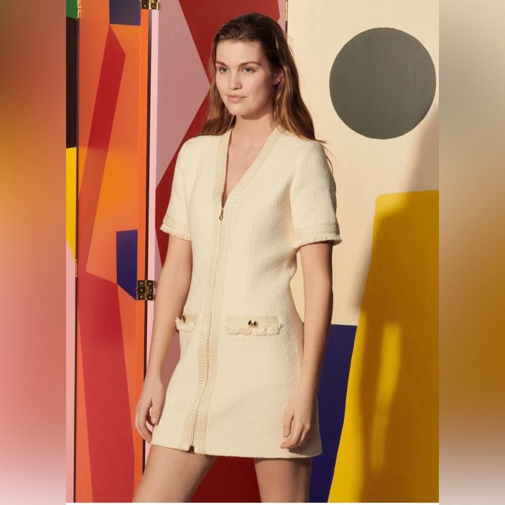 Sandro Cream Mini Dress